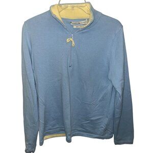 Tommy Hilfiger Light Blue Quarter Zip Pullover Sweater Top L/S Womens Sz L